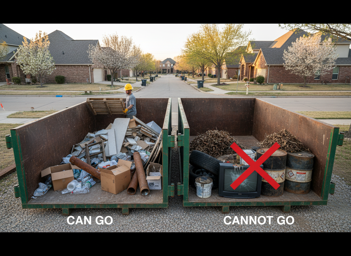 What Can and Cannot Go in a Roll Off Dumpster in Harris County